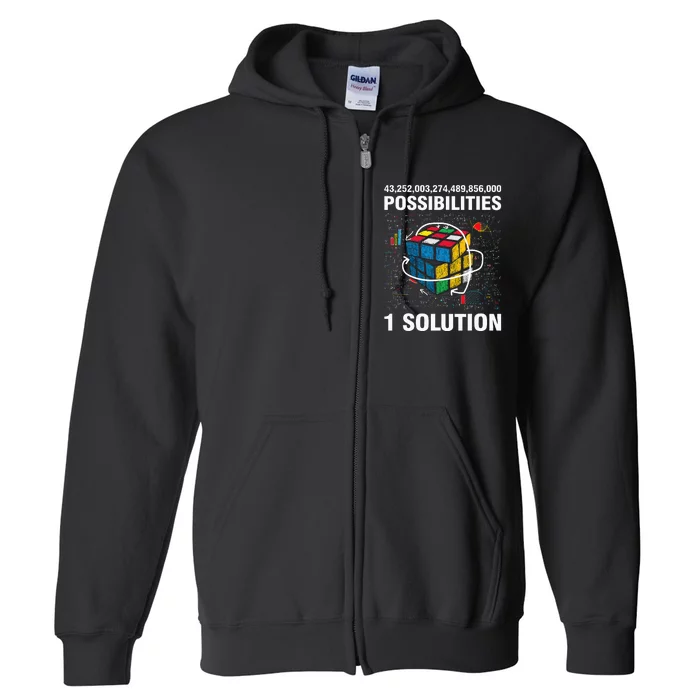 Funny Speed Cubing One Solution Math Lovers Girls Full Zip Hoodie