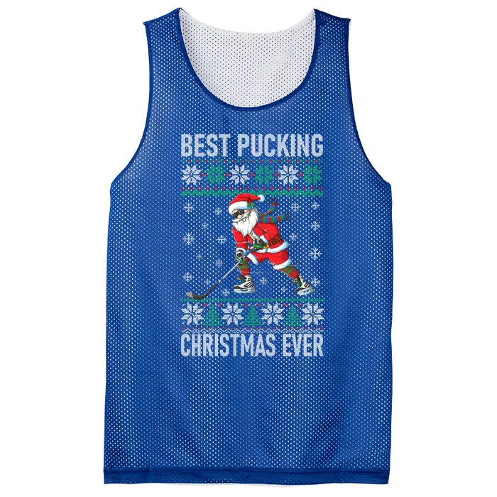 Funny Santa Claus Christmas Ice Hockey Ugly Sweater Meaningful Gift Mesh Reversible Basketball Jersey Tank