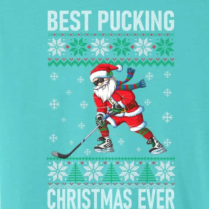 Funny Santa Claus Christmas Ice Hockey Ugly Sweater Meaningful Gift ChromaSoft Performance T-Shirt