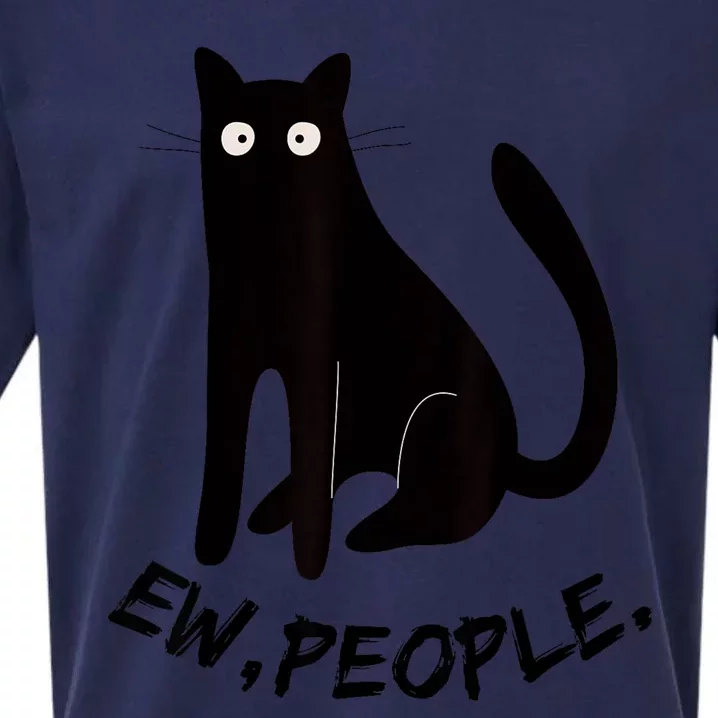 Funny Spooky Cat Ew People Meowy Cat Lover Pumpkin Halloween Sueded Cloud Jersey T-Shirt