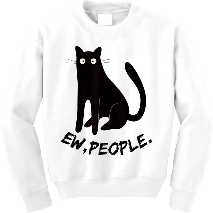 Funny Spooky Cat Ew People Meowy Cat Lover Pumpkin Halloween Kids Sweatshirt