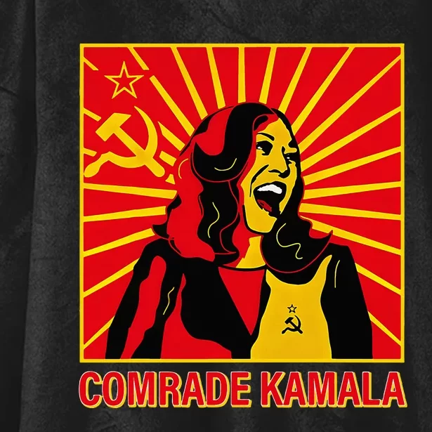 Fun Socialist Comrade Kamala Commie La Harris 2024 Kammunism Hooded Wearable Blanket