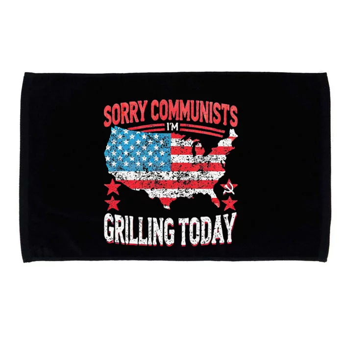 Funny Sorry Communists IM Grilling Today Microfiber Hand Towel