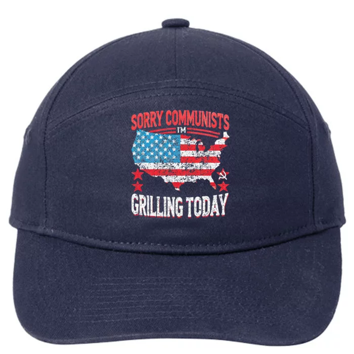 Funny Sorry Communists IM Grilling Today 7-Panel Snapback Hat