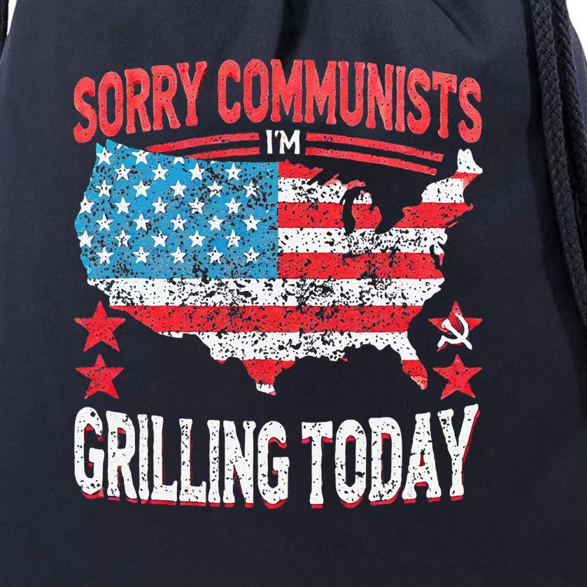 Funny Sorry Communists IM Grilling Today Drawstring Bag