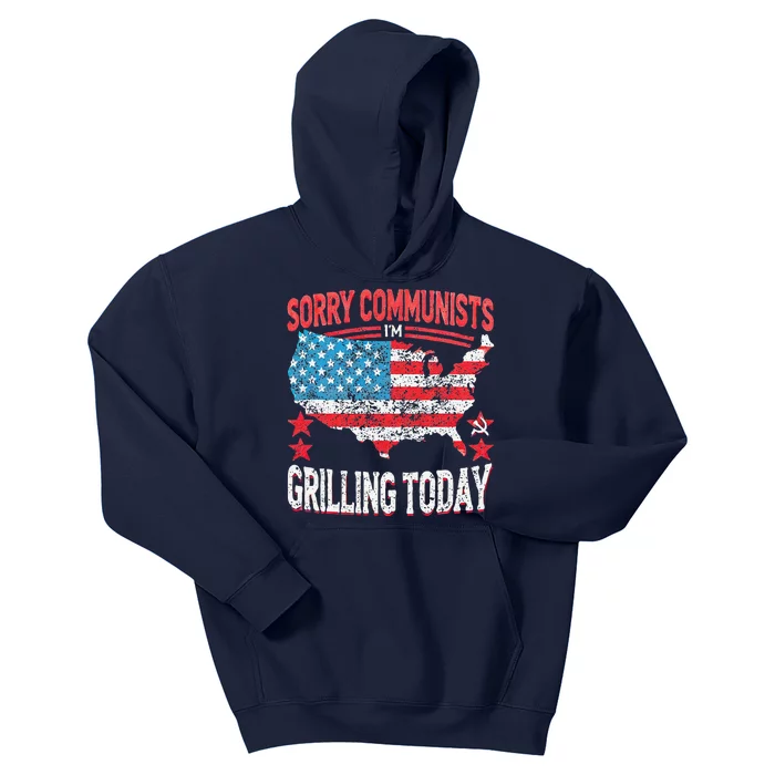 Funny Sorry Communists IM Grilling Today Kids Hoodie