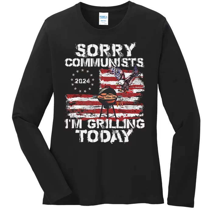 Funny Sorry Communists IM Grilling Today Ladies Long Sleeve Shirt