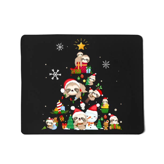 Funny Sloth Christmas Tree Merry Slothmas Mousepad