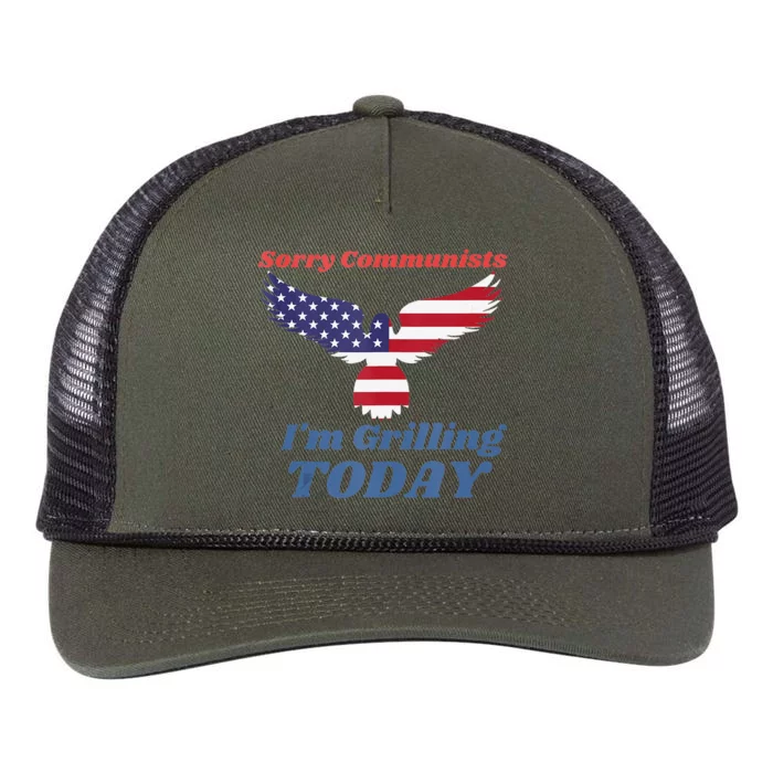 Funny Sorry Communists IM Grilling Today Retro Rope Trucker Hat Cap