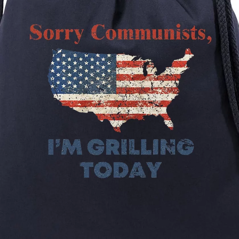 Funny Sorry Communists IM Grilling Today Drawstring Bag