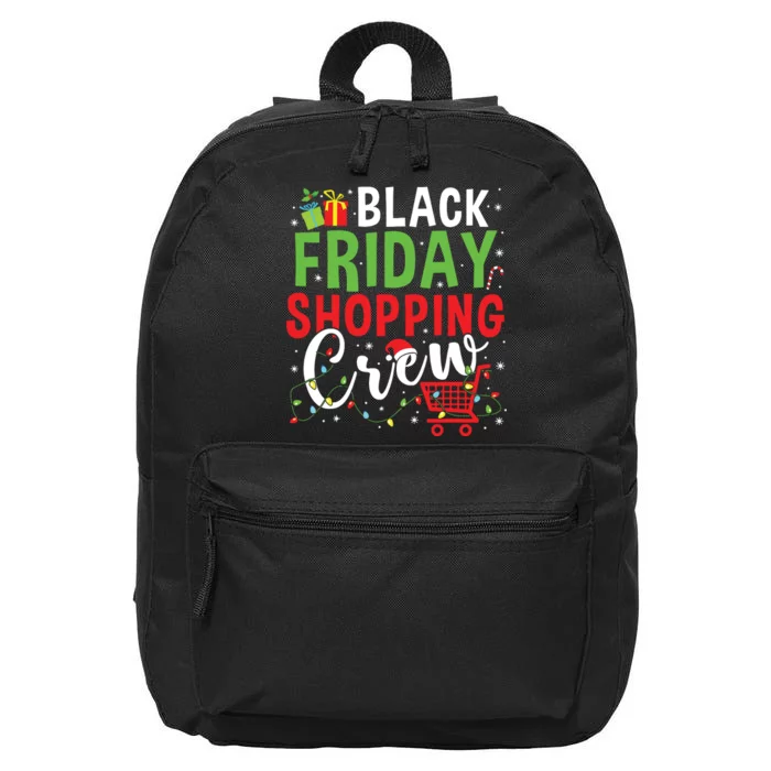 Friday Shopping Crew Christmas Lights Black Shopping Family 16 in Basic Backpack