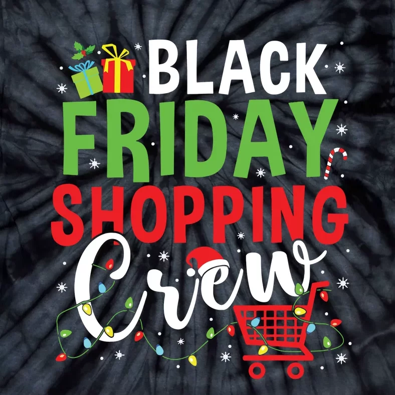 Friday Shopping Crew Christmas Lights Black Shopping Family Tie-Dye T-Shirt