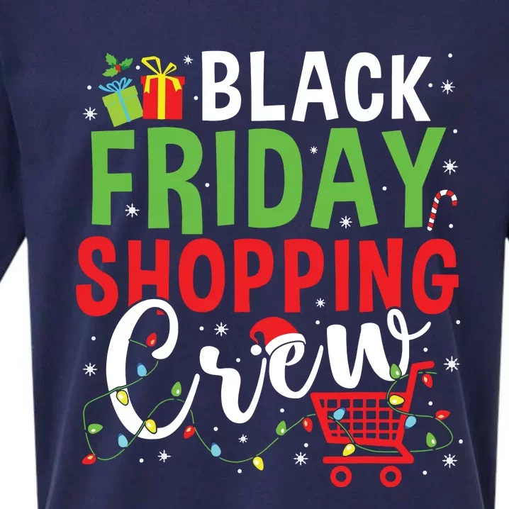 Friday Shopping Crew Christmas Lights Black Shopping Family Sueded Cloud Jersey T-Shirt