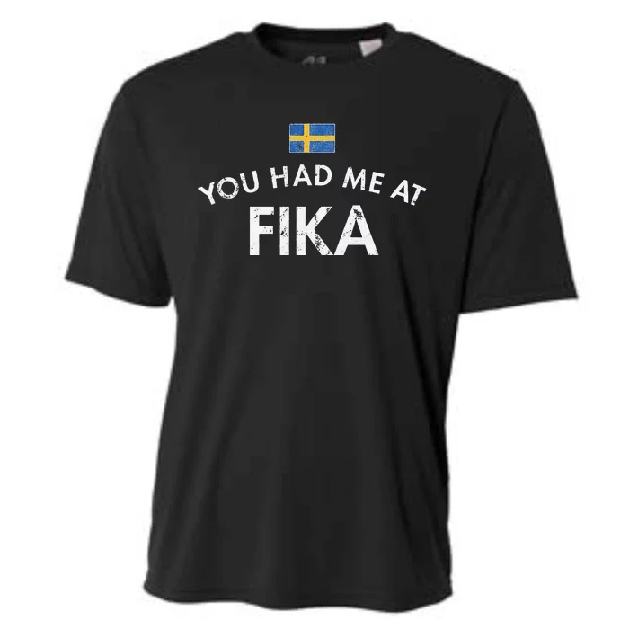 Fika Swedish Culture Social Institution Coffee Cake Cooling Performance Crew T-Shirt