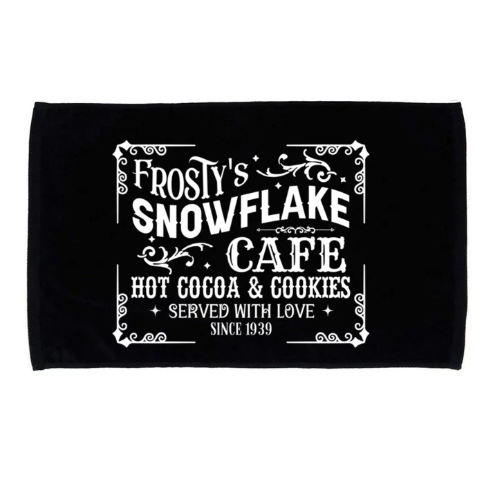 FrostyS Snowflake Cafe Vintage Christmas Sign Microfiber Hand Towel