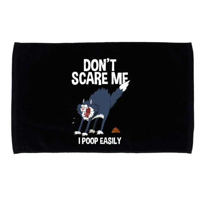 Funny Scared Cat Dont Scare Me I Poop Easily Halloween Microfiber Hand Towel