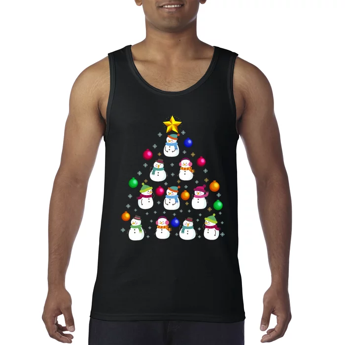 Funny Snowman Christmas Tree Ornament Decor Gift Tank Top