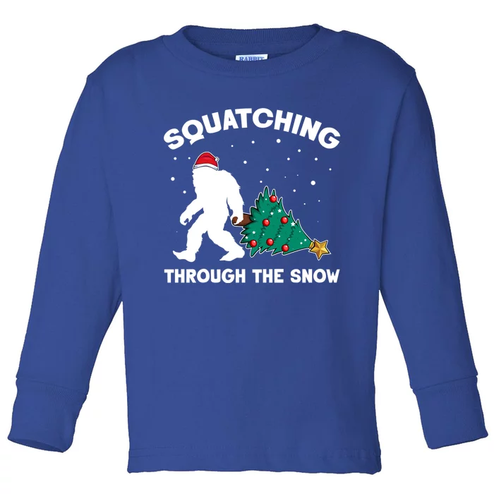 Funny Sasquatch Christmas Quote Tree Bigfoot Xmas Santa Gift Toddler Long Sleeve Shirt