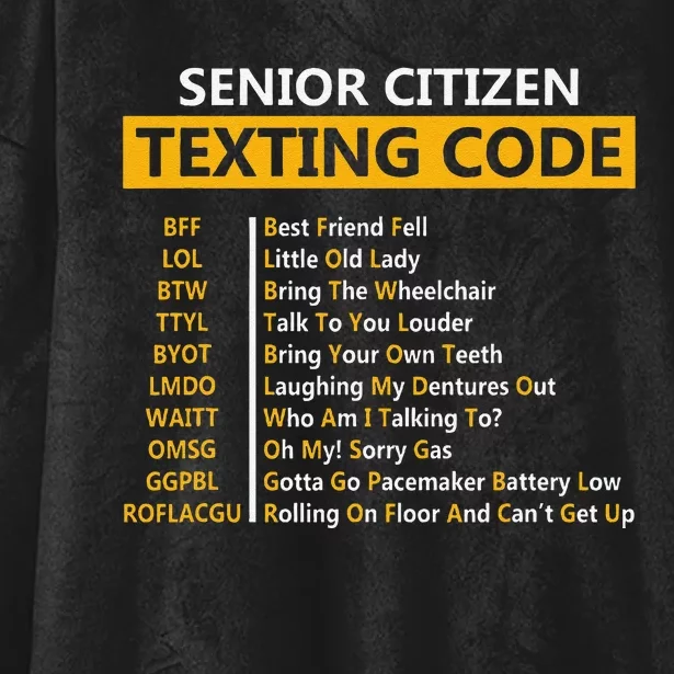 Funny Senior CitizenS Texting Code Fathers Day For Grandpa Hooded Wearable Blanket