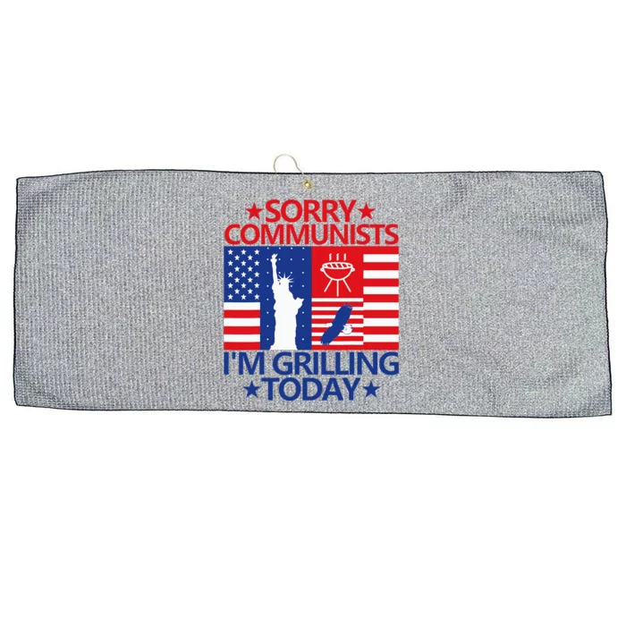 Funny Sorry Communists IM Grilling Today Large Microfiber Waffle Golf Towel