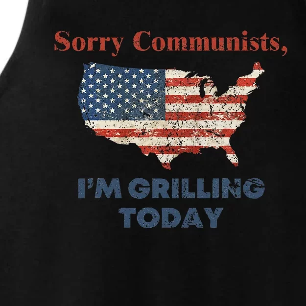 Funny Sorry Communists IM Grilling Today Ladies Tri-Blend Wicking Tank