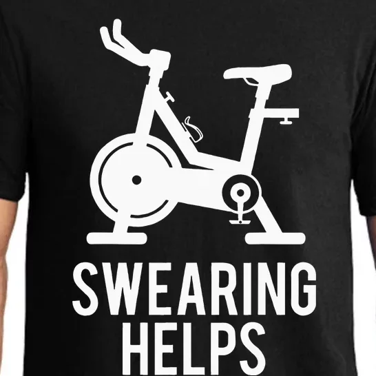 Funny Spin Class Swearing Helps Spinning Gift Gym Fitness Pajama Set