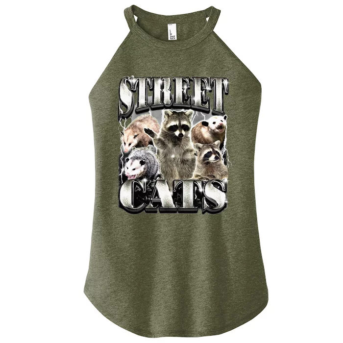 Funny S.T.R.E.E.T Cats Raccoon P.O.S.S.U.M Women’s Perfect Tri Rocker Tank