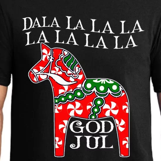 Funny Swedish Christmas God Jul Dala Horse Dalahost Pajama Set