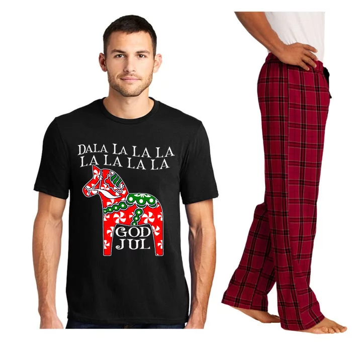 Funny Swedish Christmas God Jul Dala Horse Dalahost Pajama Set