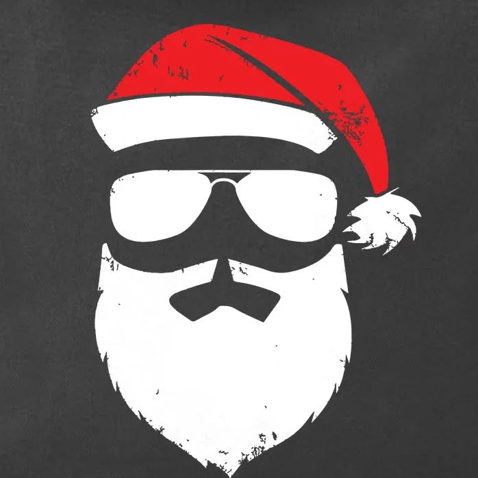 Funny Santa Claus Face Sunglasses With Hat Beard Christmas Zip Tote Bag