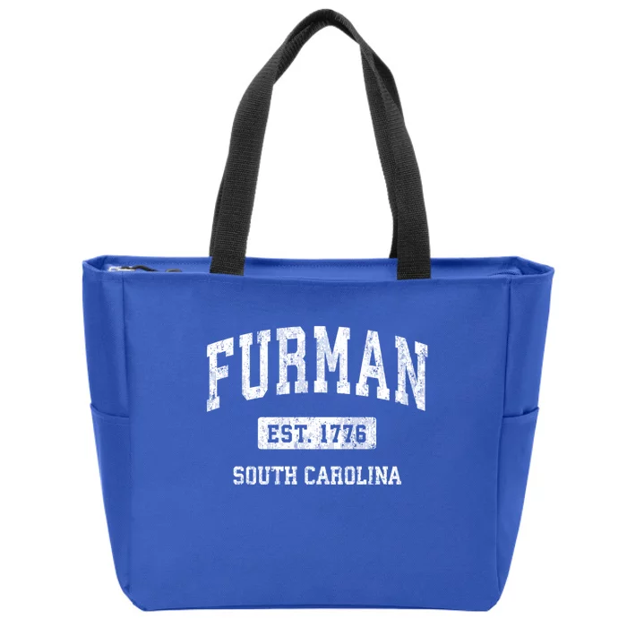 Furman South Carolina Sc Vintage Established Athletic Sports Design Zip Tote Bag