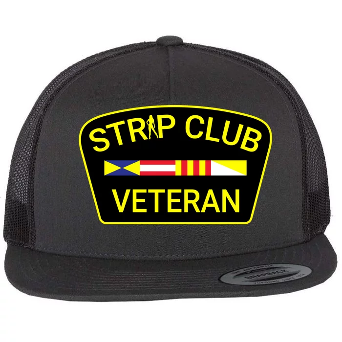 Funny Strip Club Veteran Flat Bill Trucker Hat