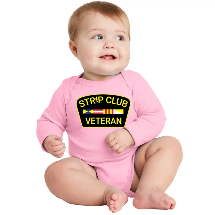 Funny Strip Club Veteran Baby Long Sleeve Bodysuit