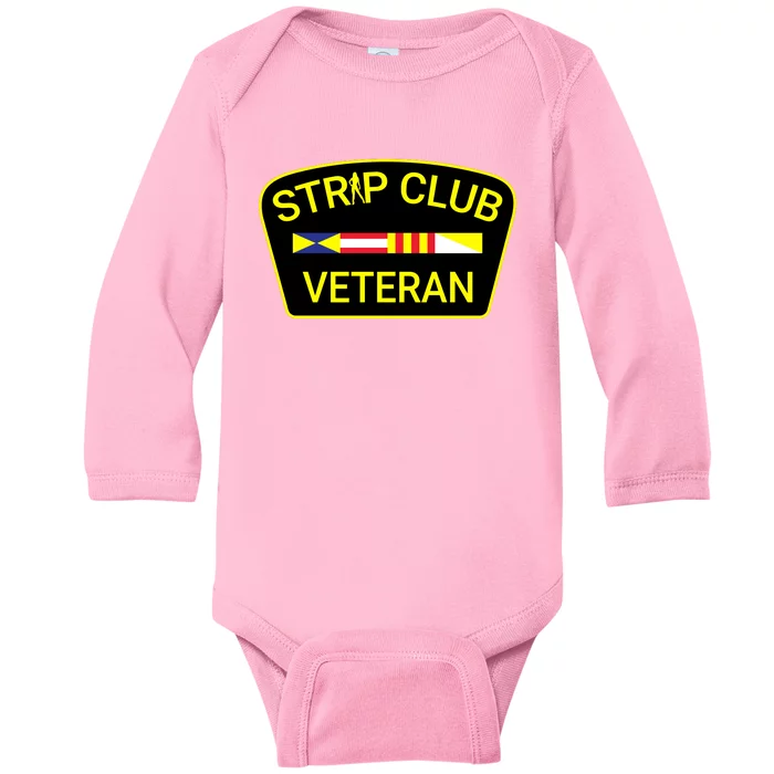 Funny Strip Club Veteran Baby Long Sleeve Bodysuit