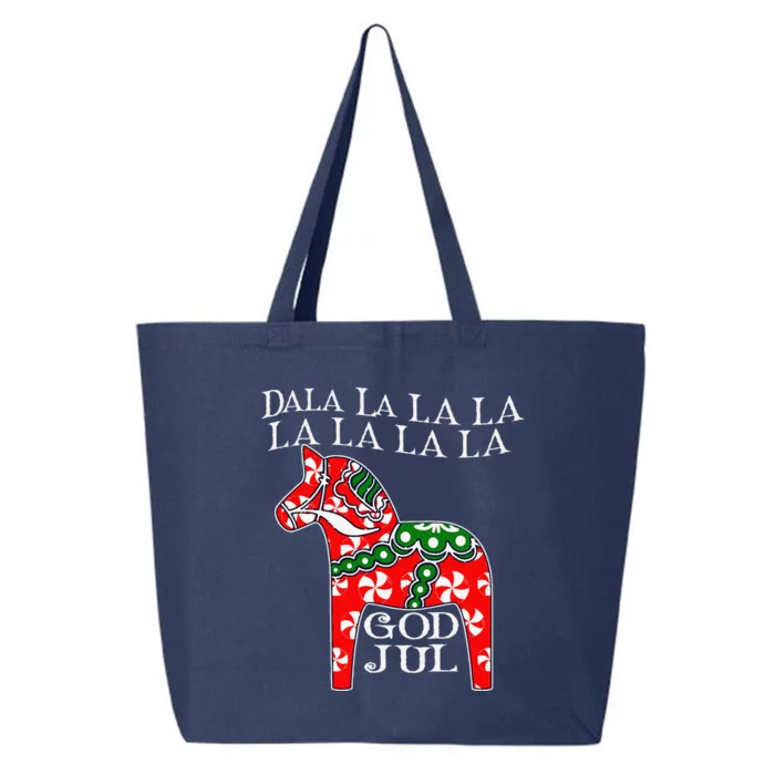 Funny Swedish Christmas God Jul Dala Horse Dalahost 25L Jumbo Tote