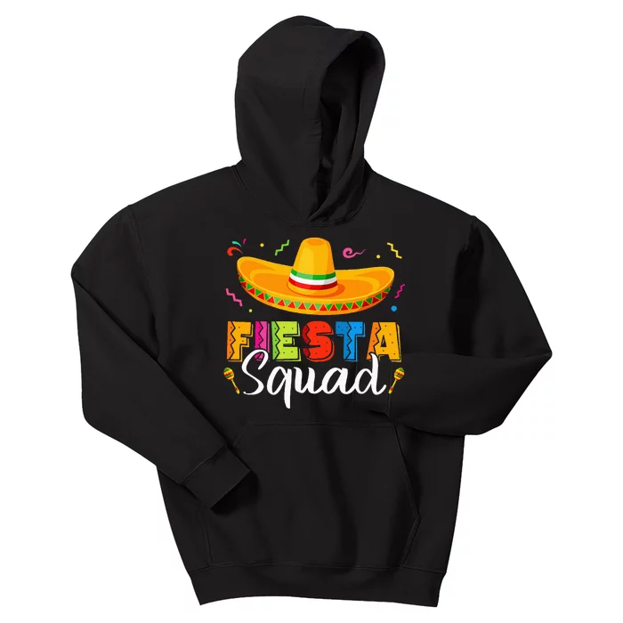 Fiesta Squad Cinco De Mayo Mexican Party Family Group Fiesta Kids Hoodie