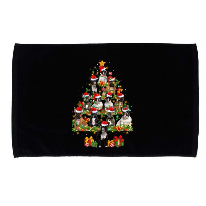 Funny Santa Claus Frenchie Dogs Christmas Tree Xmas Pajamas Great Gift Microfiber Hand Towel