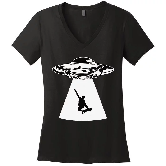 Funny Skateboarder Cool Skater Skateboarding Gift Women's V-Neck T-Shirt