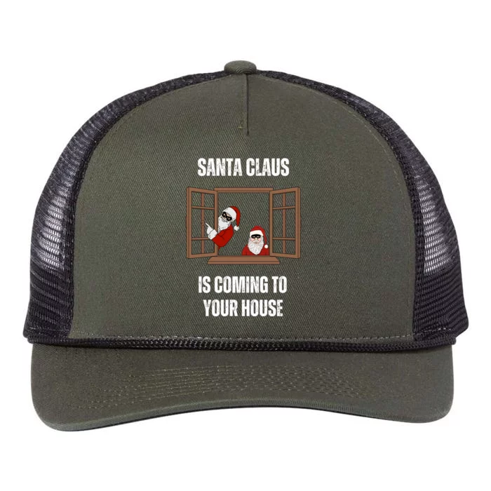 Funny Santa Claus Is Coming To Your House Christmas Thiefs Meaningful Gift Retro Rope Trucker Hat Cap