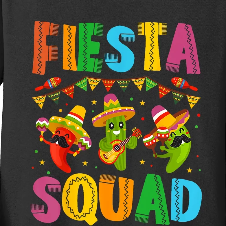 Fiesta Squad Cinco De Mayo Kids Long Sleeve Shirt