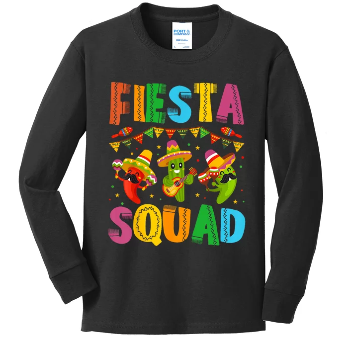 Fiesta Squad Cinco De Mayo Kids Long Sleeve Shirt