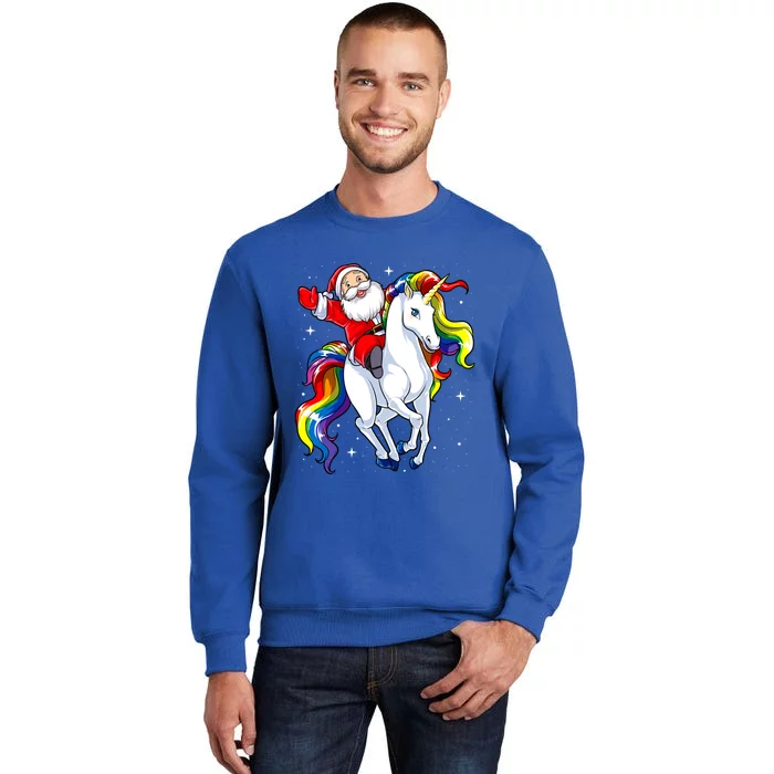 Funny Santa Claus Riding A Unicorn Cute Christmas Lover Gift Sweatshirt