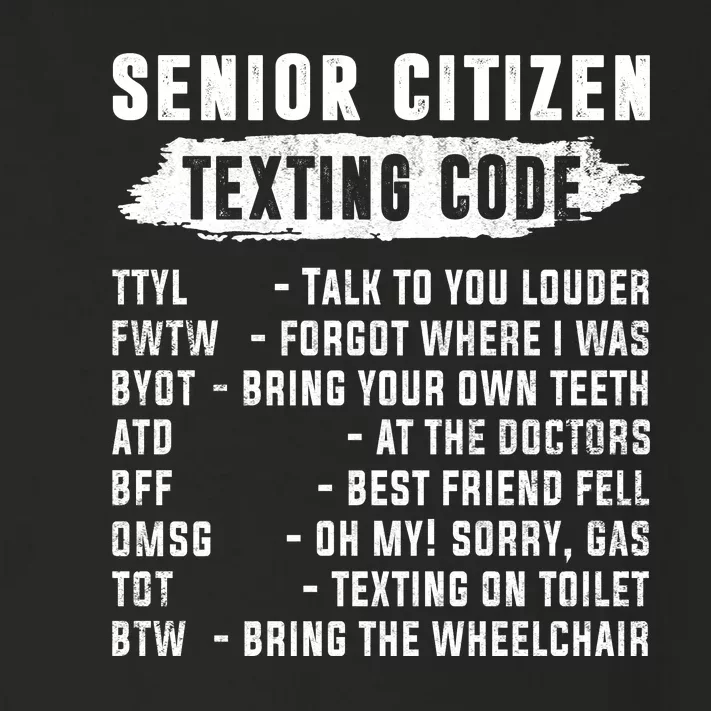 Funny Senior Citizens Texting Code Fathers Day For Grandpa Toddler Long Sleeve Shirt