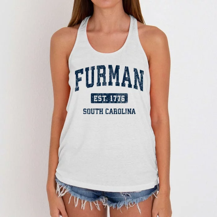 Furman South Carolina Sc Vintage Athletic Sports Design Women's Knotted Racerback Tank