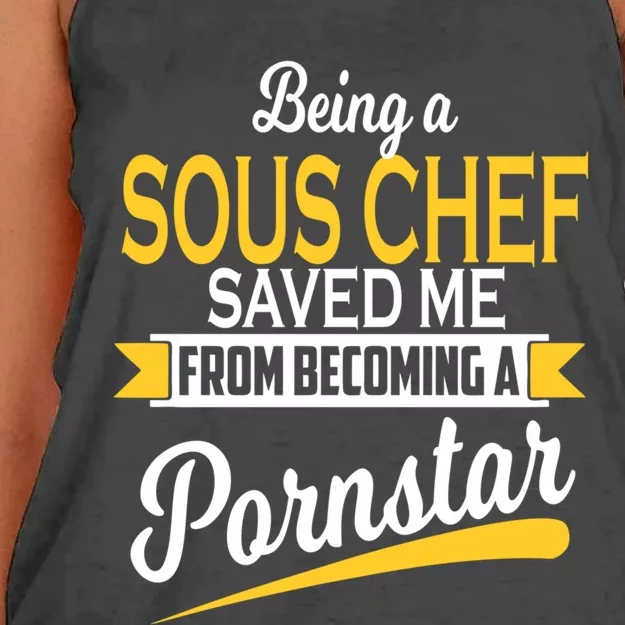 Funny Sous Chef Gift Women's Knotted Racerback Tank