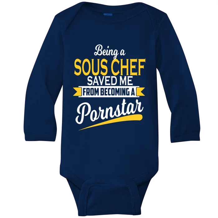 Funny Sous Chef Gift Baby Long Sleeve Bodysuit