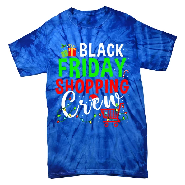 Friday Shopping Crew Christmas Lights Black Shopping Family Tie-Dye T-Shirt