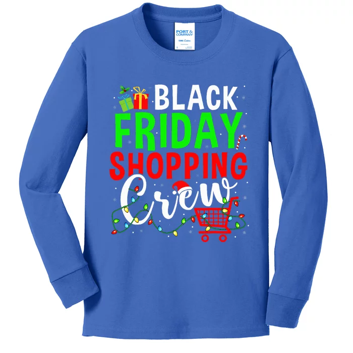 Friday Shopping Crew Christmas Lights Black Shopping Family Kids Long Sleeve Shirt