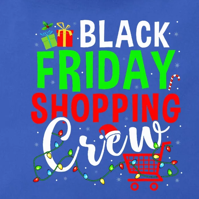 Friday Shopping Crew Christmas Lights Black Shopping Family Zip Tote Bag