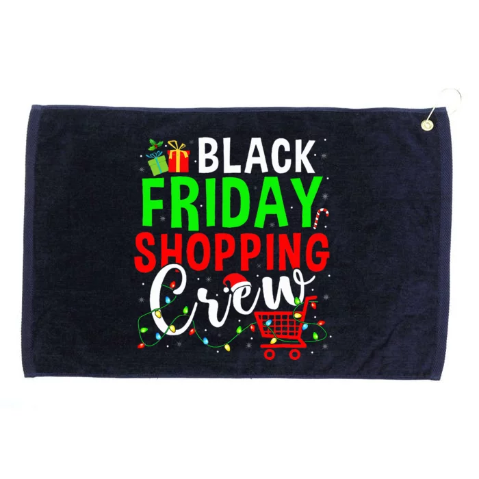 Friday Shopping Crew Christmas Lights Black Shopping Family Grommeted Golf Towel